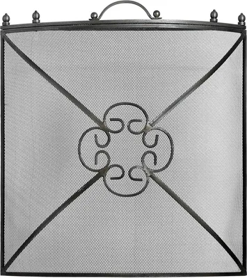 Obrázek produktu pro Hill Interiors - Krbová zástěna, síťovina, cínový efekt HI2964 (61 x 61 x 13,5 cm) (stříbrná/černá/šedá)