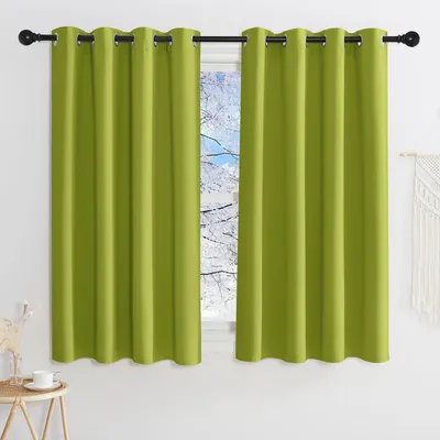 Immagine prodotto di Tende oscuranti con passanti, colore verde mela, 145x140 cm (confezione da 2)