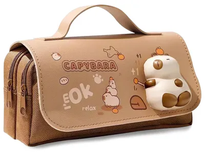 Produktbild von Großes Capybara-Federmäppchen, niedliches Kawaii-Federmäppchen, Cartoon-Federmäppchen für Teenager, Geschenk für Jungen