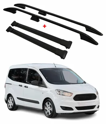 Image de Kit Barres de toit pour Ford Transit Tourneo Courier 2012-2024 Alu Noir 4x