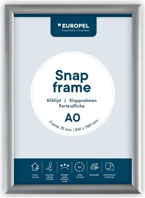 Produktbild von EUROPEL Plakatrahmen Premium DIN A0 25 mm silber eloxiert