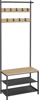 Obrázek produktu pro Kovová předsíňová stěna LOFT 180 cm, černá/dub sonoma