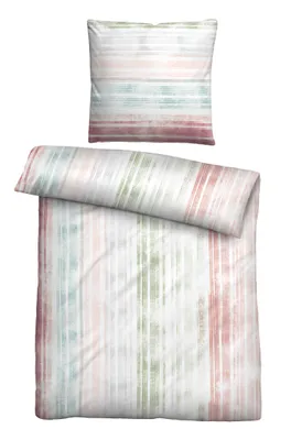 Produktbild von Traumhaft Schlafen Castell Markenbettwäsche 0404281 Baumwoll Linon Bettwäsche LÄNGSSTREIFEN color: sortiert, size: 1x 135x200 cm + 1x 80x80 cm