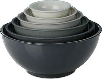 Rührschüssel-Set, 6-teilig, Kunststoff, 0,25–5,25 l, Grau