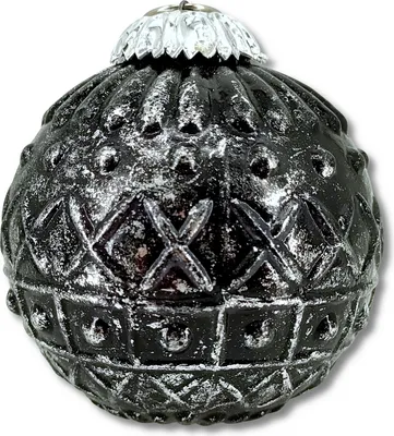 Produktbild von Glas Weihnachtskugel schwarz - C - 8,5 x 10cm Deko-Kugel Christbaumschmuck glänzend
