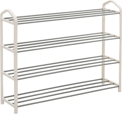 Produktbild von Schuhregal 4 Ebenen für 16 Paar Schuhe | Creme | 19,5x79x62cm