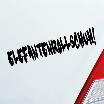 Produktbild von Auto Aufkleber Elefantenrollschuh Elefant Schuh Zubehör 20x4 cm Schwarz Glanz Sticker Heckscheibenaufkleber
