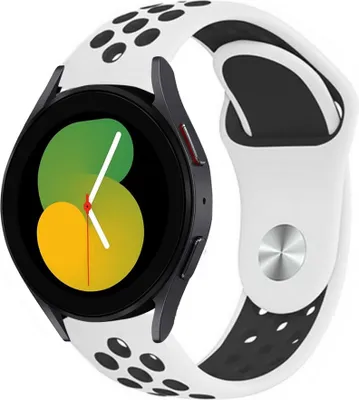 Produktbild von Strap-it Samsung Galaxy Watch 5 - 40mm Sportarmband (Weiß/Schwarz)