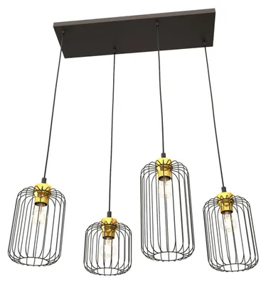 Immagine prodotto di Lampada a sospensione Vander in acciaio nero e oro