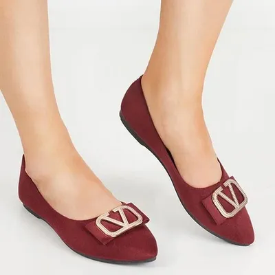 Produktbild von Bordeauxrote Damen-Ballerinas mit Verzierung an der Spitze Cavo - Footwear, Größe 36