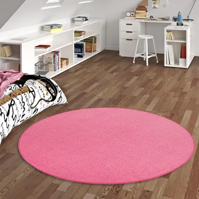 Produktbild von Velours Teppich Joy Rosa Rund, Größe:100 cm Rund