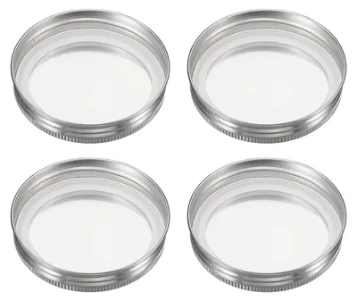 4er-Pack Edelstahl-Mason-Jar-Deckel 86 mm mit Silikondichtung