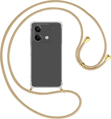 Produktbild von Handykette Backcover-Schutzhülle mit Band (Metall goldfarben) für Xiaomi Redmi Note 13 5G - caramel