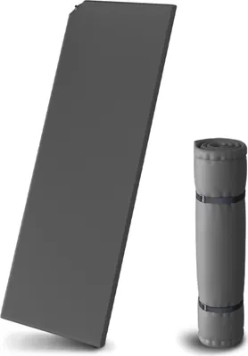 Produktbild von Kronenburg Isomatte Luftmatratze, grau, 200x66x6 cm, Nylon-Polyester, 2,4 kg, mit Bodenkälte- & Feuchtigkeitsisolation, inkl. Tragebeutel & Fixierbänder