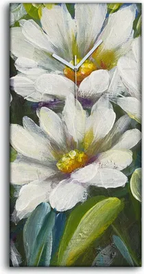 Produktbild von Leinwand Wanduhr Wandkunst Uhr Geräuschlos 30x60 Gemälde Blumen Pflanzen Kunst - weiße Hände
