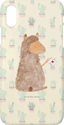 Produktbild von Mr. & Mrs. Panda Iphone 10 Handyhülle Alpaka Fahne - Kaktus Grün - Geschenk, Cover, Lama, Liebe, Lamas, Handy, X, Hülle, Alpakas
