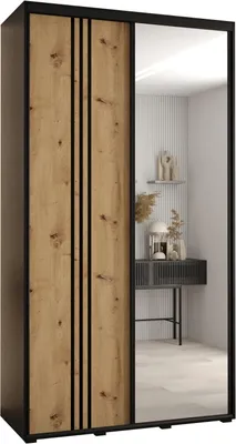 Produktbild von MEBLE KRYSPOL Davos 7 Schrank, zwei Türen - 235,2x130x45 cm - Schwarz Artisan Schwarz