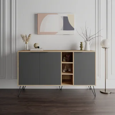 Produktbild von Skye Decor, Clara Console - Oak, Anthracite, Wohnzimmerschränke, Eiche, 142 x 83 x 35,6 cm