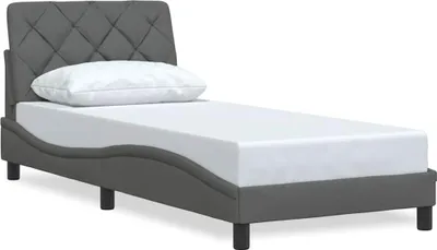 Immagine prodotto di vidaXL Struttura letto senza materasso grigio scuro 90x190 cm tessuto