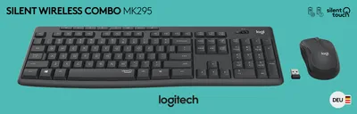 Produktbild von Logitech MK295 Silent, Volle Größe (100%), Kabelgebunden, RF Wireless, QWERTZ, Graphit, Maus enthalten
