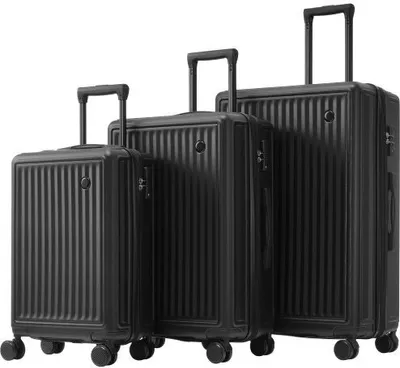 Produktbild von AIORBER Koffer-Set, M-L-XL-Set, Netztaschen, höhenverstellbare Teleskopstange, viel Stauraum,TSA-Zollschloss,für Reisen, Geschäftsreisen, Schwarz