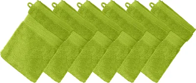 Produktbild von Erwin Müller Waschhandschuh Friedrichshafen" 6er-Pack apfelgrün 15x21 cm"