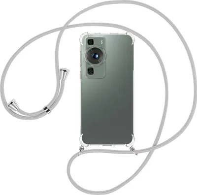 Produktbild von Handykette Backcover-Schutzhülle mit Band (Metall silberfarben) für Huawei P60 / P60 Pro (6.67'') - silbergrau