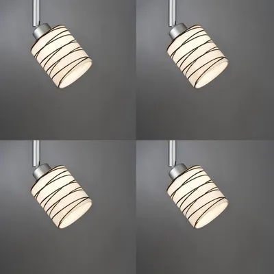 Immagine prodotto di 4 x paralume Paulmann con attacco E14, apertura circa 3 cm, vetro Wobble Zyli, vetro di ricambio, paralume, paralume di ricambio, forma cilindrica, strisce nere