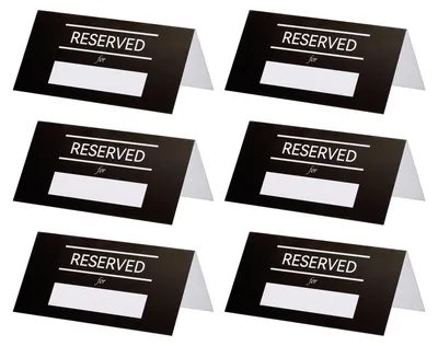 40 Tischkarten zum Reservieren, doppelseitig, schwarz, Papier