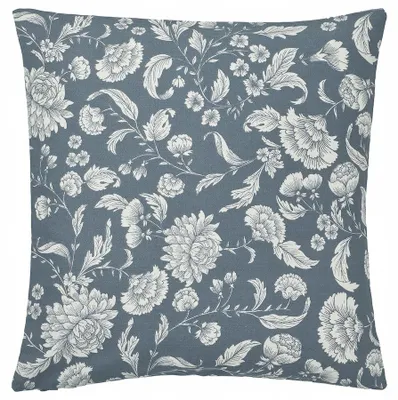 Produktbild von IKEA IDALINNEA Kissenbezug Blumen 50x50 cm Dunkelgraublau