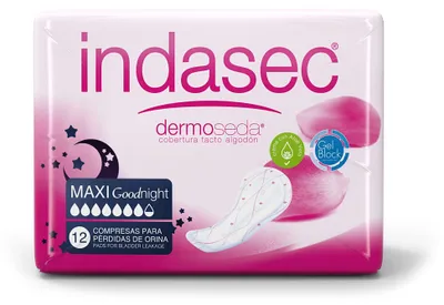 Zdjęcie produktu dla Indasec Dermoseda Good Night Kompres na nietrzymanie moczu Maxi 12 sztuk