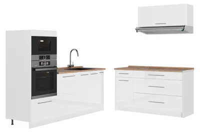 Imagen del producto de Cocina Vicco Fame-Line Blanco alto brillo/Blanco 340 cm, ET Roble, Model 63942