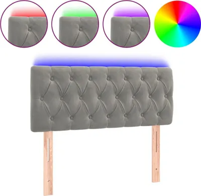 Obrázok produktu pre vidaXL LED čelo postele Light Grey 90x7x78/88 cm Velvet