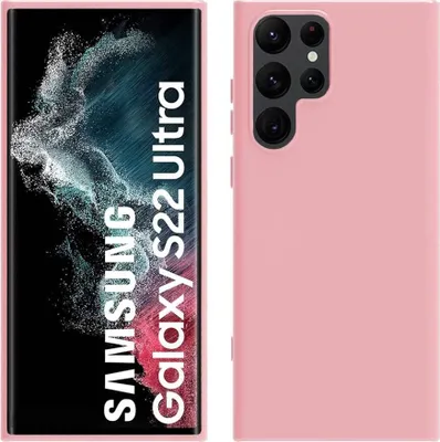 Image de Etui pour Samsung Galaxy S22 Ultra 5G, étui de protection en silicone souple en caoutchouc liquide Rose