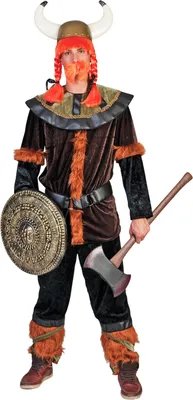 Produktbild von Wikinger Kostüm "Raudur" für Herren | Anzug mit Fellbesatz Größe: 56/58