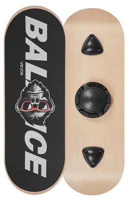 Produktbild von VEVOR Balance Board für Erwachsene (70 cm), Wackelbrett bis 200 kg Belastbar, Balance-Trainingsgerät mit 3-stufigem Bodenabstand und Rutschfester Oberfläche für Core-Training Stehpultübungen Yoga