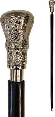 Produktbild von Artdeco-Stil Spazierstock aus Holz mit silbernem Griff aus Metall