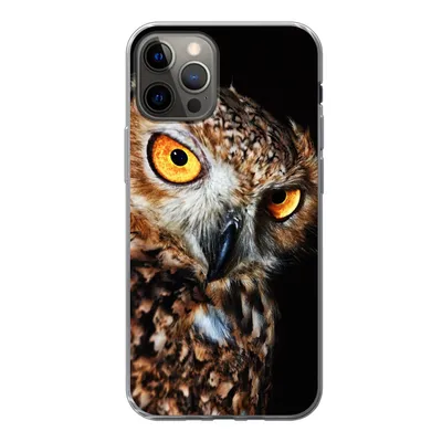 Produktbild von MuchoWow® Handyhülle Schutzhülle Hülle für iPhone 13 Pro Eule - Schwarz - Gelb Silikon Softcase Handy Hülle - Handy-Tasche