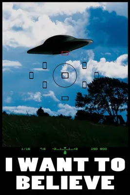 Produktbild von UFOs Kunstdruck Bild - I Want To Believe, Fadenkreuz (180 x 120 cm)