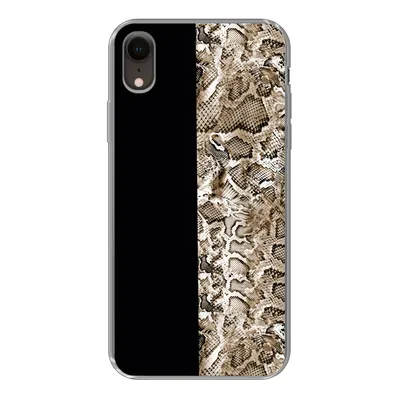 Produktbild von MuchoWow® Handyhülle Schutzhülle Hülle für iPhone XR Schlange - Tiermuster - Braun Silikon Softcase Handy Hülle - Schutzdeckel