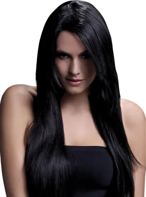 Produktbild von Langer Straight Cut schwarz - Perücke für Fasching