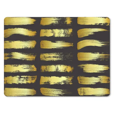 Produktbild von MuchoWow® Mauspad Mousepad Goldene Streifen auf schwarzem Hintergrund 23x19 cm - Mousepads - Maus Mat - Pad - Mausunterlage - Schreibtischunterlage - Mauspad
