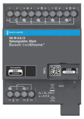 Produktbild von Busch-Jaeger f@h Heizungsaktor 6-fach HA-M-0.6.12, 1 Stk.