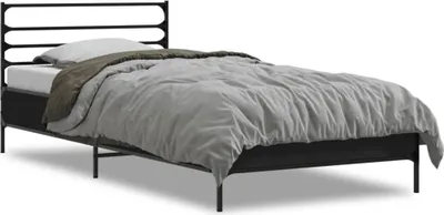 Obrázek produktu pro vidaXL Rám postele černý 90x200 cm materiál na bázi dřeva a kovu