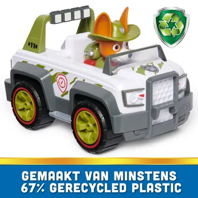 Produktbild von PAW Patrol Basis Fahrzeug mit Welpenfigur (Sustainable Basic Vehicle/Basis Fahrzeug) - sortiert -Zufallsauswahl des Charakters - Dopplungen möglich, Fahrzeug, PAW Patrol, 3 Jahr(e), Kunststoff, Schwarz, Orange