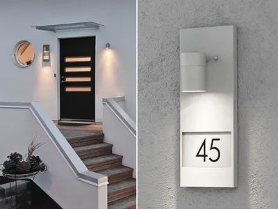 Produktbild von LED Außenwandleuchte zur Hausnummernbeleuchtung, Außenleuchte Downlight, Schwarz
