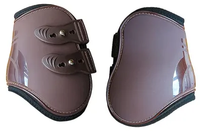 Imagen del producto de Botas de neopreno con protección - Fundas para cascos de caballo - 2 unidades - Talla L - Adecuadas para caballos de 1,45 m a 1,6 m - Color marrón