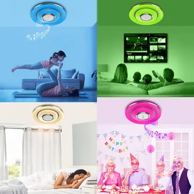 Produktbild von Deckenleuchten, LED Deckenleuchte, Bluetooth Musik Smart Deckenleuchte, Dimmen von Licht und Farbe mit Fernbedienung und App, 36W