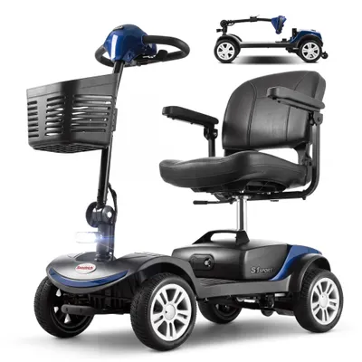Produktbild von LVHOM Senioren Elektromobil, 15-25 km, Mobilitätsscooter 300W, faltbarer Elektroscooter, E-Rollstuhl, 6 KM/H, E-Bremse, 360° drehbarer Sitz