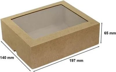 Produktbild von Dekorative Geschenkbox mit Deckel 197 x 140 x 65 mm mit Fenster